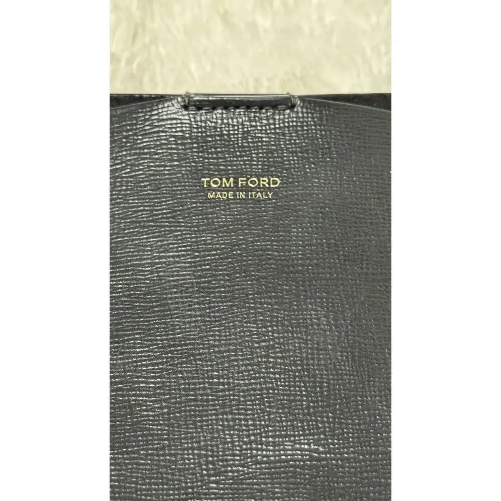 Tom Ford Gray Tote Bag Double Handles Gold Hardware Inner Pockets